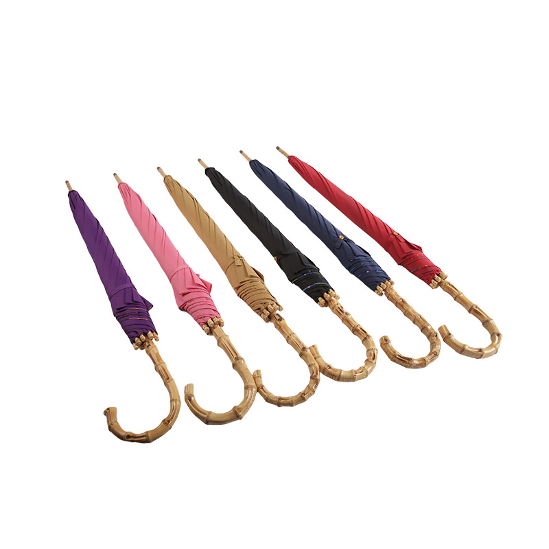 Mörk vindtät Pongee, dubbellager rakt paraply-0E6B0159