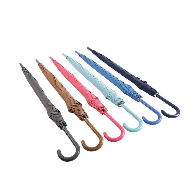 Mörkblå Palace Style Pongee rakt paraply-0E6B0188