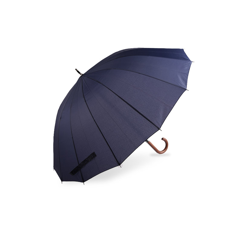 Dome Pure manuellt trähandtag Pongee rakt paraply-0E6B0247