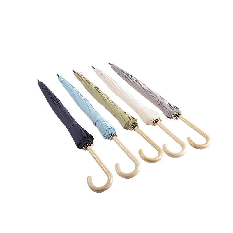 Lätt brittisk stil Pongee rakt paraply-0E6B0259