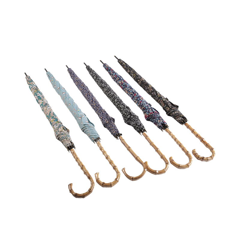 Vackert utseende Pongee med UV-belagd rakt paraply-0E6B0304