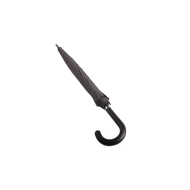 Mörk kaffefärg Lätt att reparera Pongee rakt paraply-0E6B0318