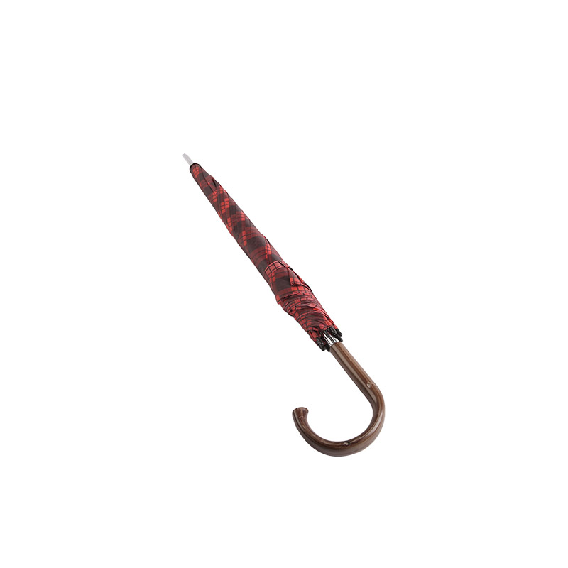 Röd Pläd Student Spirit Polyester Rak paraply-0E6B0329