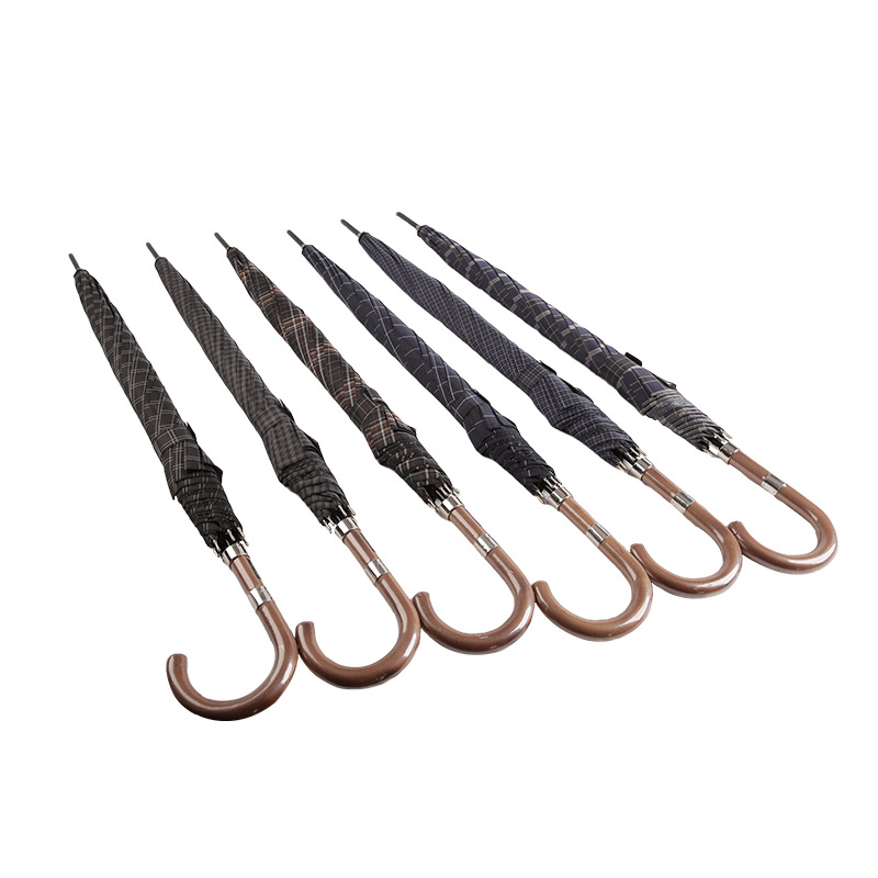 Lätt och lämplig för män Pongee rakt paraply-0E6B0362