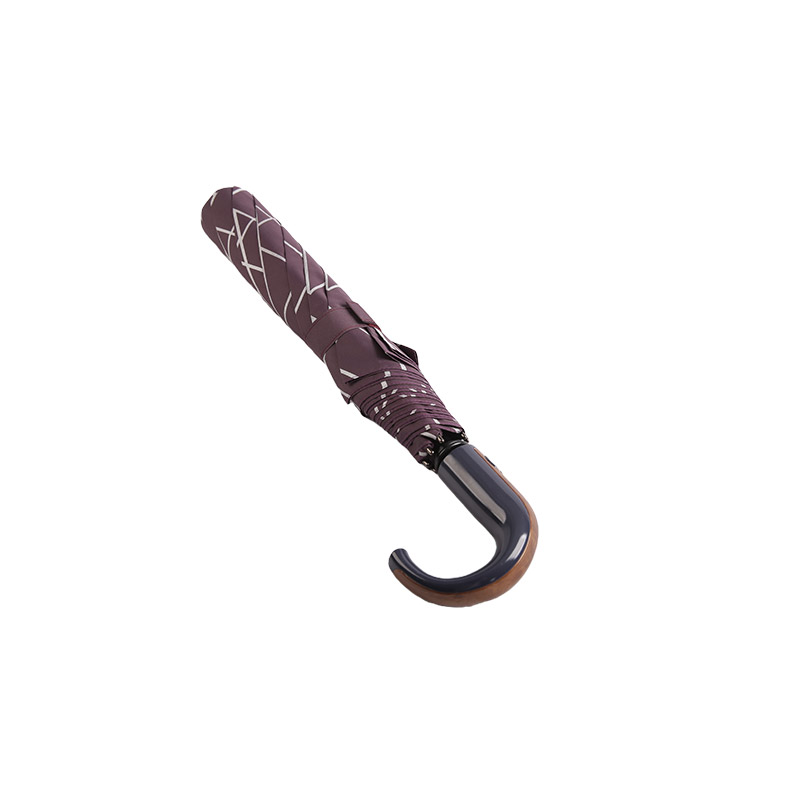 Geometriska mönster Pongee Tvåfaldigt paraply-0E6B0412