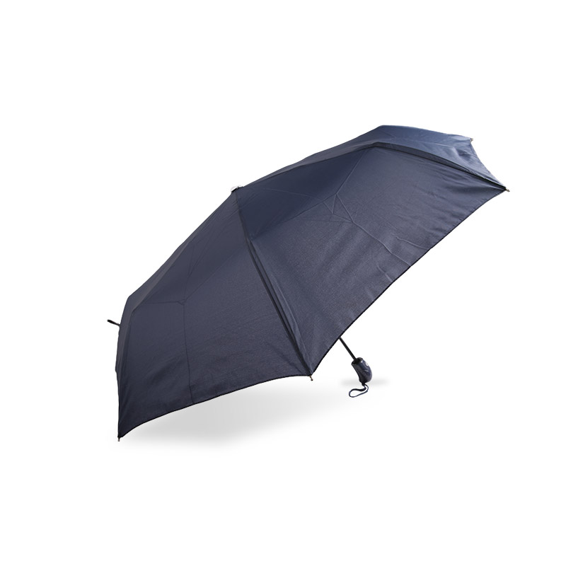 Dark Color Rainproof Pongee Trefaldigt paraply-0E6B0491