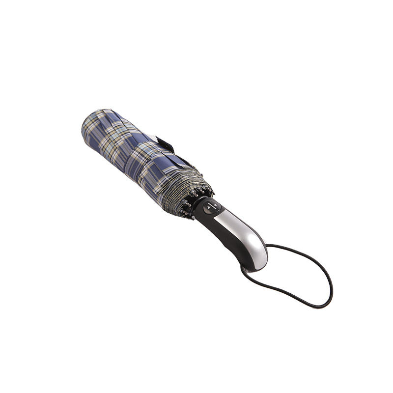 Mörkrandig pläd Pongee Trefaldigt paraply-0E6B0533