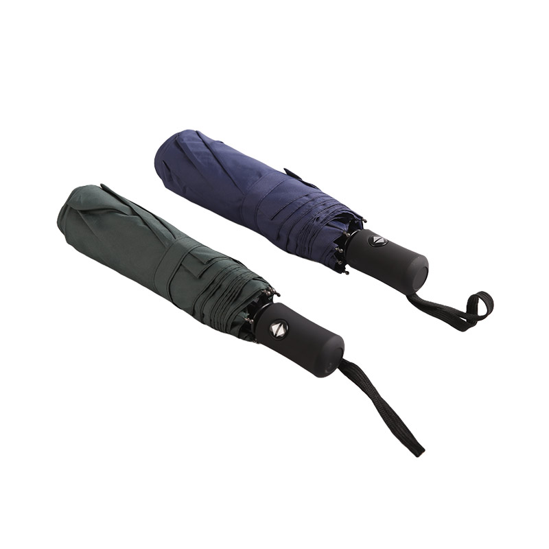 Pure Blue Uv Protection Pongee Trefaldigt paraply-0E6B0550