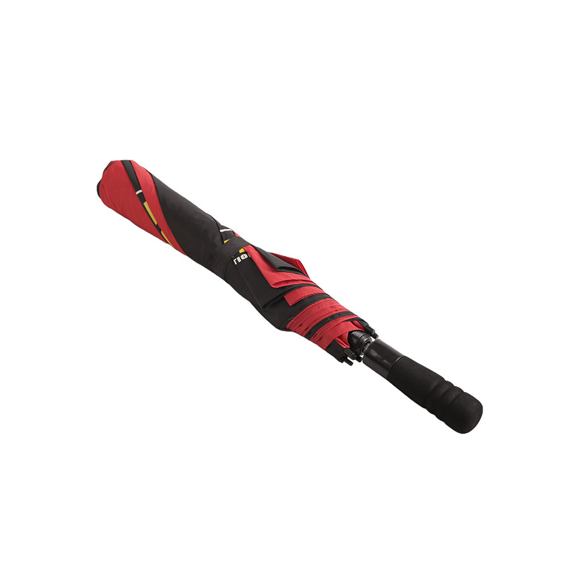 Tvåfärgad Logo Pongee Tvåfaldigt paraply-0E6B0556