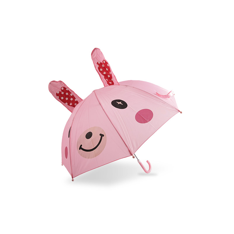Rosa Söt Bunny Bear Polyester Barn paraply-0E6B0672